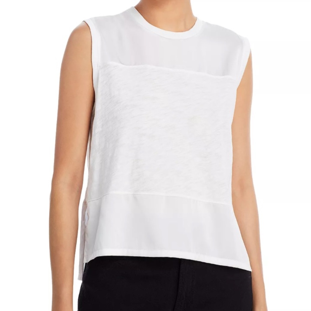 New ATM Anthony Thomas Melillo Cotton Mixed Media Sleeveless Tank Size XS